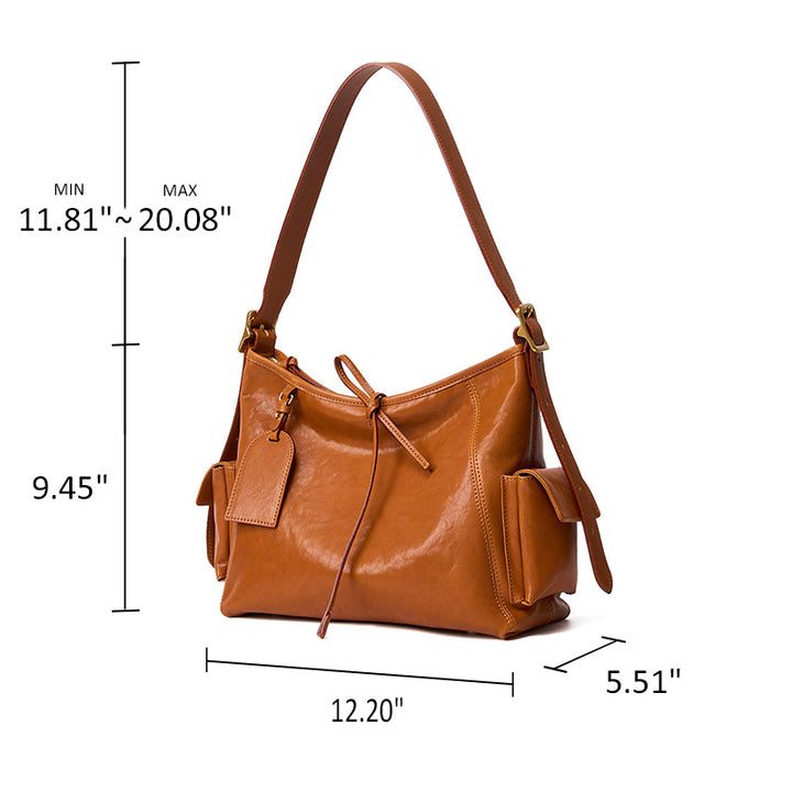 Top Grain Leather Hobo Bag Large Slouchy Tote for Work &amp; Travel