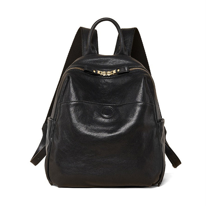 Full Grain Leather Backpack Vegetable Tanned Cowhide Travel Bag for Women