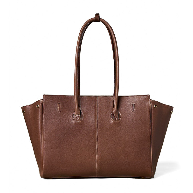 Leather Laptop Tote Bag Top Grain Cowhide British Heritage Style Coffee &amp; Black