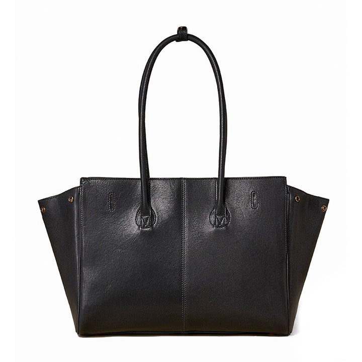 Leather Laptop Tote Bag Top Grain Cowhide British Heritage Style Coffee &amp; Black