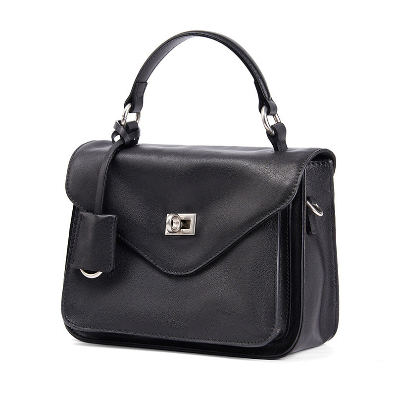 Vintage Leather Satchel Bag Vegetable Tanned &amp; Gold-Plated Hardware 3 Colors