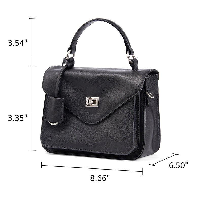 Vintage Leather Satchel Bag Vegetable Tanned &amp; Gold-Plated Hardware 3 Colors