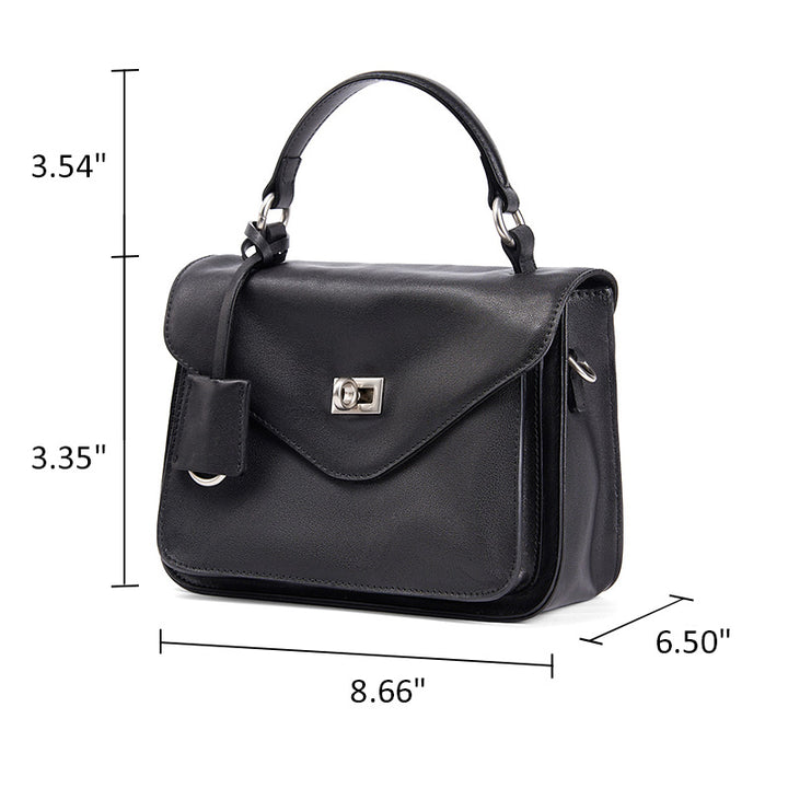 Vintage Leather Satchel Bag Vegetable Tanned &amp; Gold-Plated Hardware 3 Colors