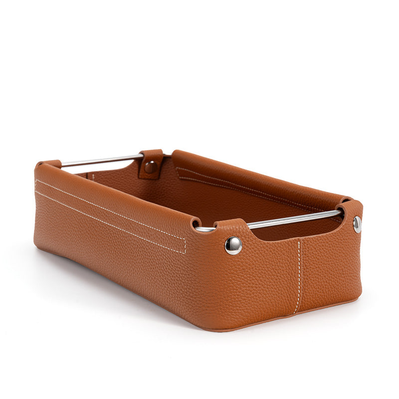 Leather Valet Tray Top Grain Cowhide Catchall Tray for Keys, Jewelry &amp; Desk Essentials