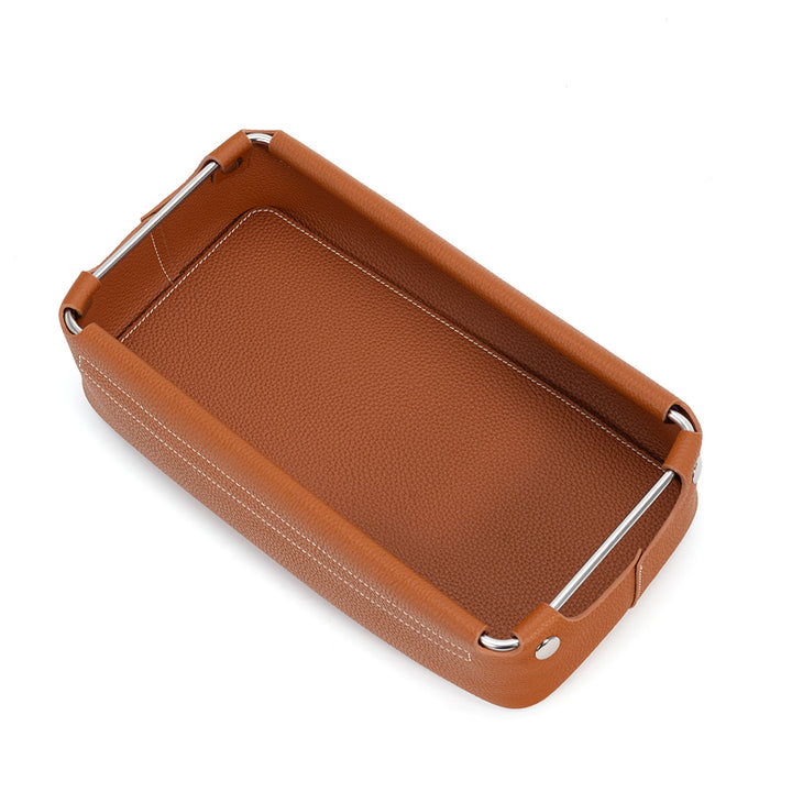 Leather Valet Tray Top Grain Cowhide Catchall Tray for Keys, Jewelry &amp; Desk Essentials