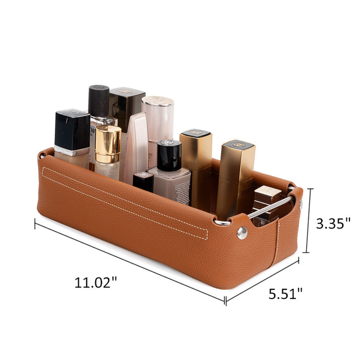 Leather Valet Tray Top Grain Cowhide Catchall Tray for Keys, Jewelry &amp; Desk Essentials
