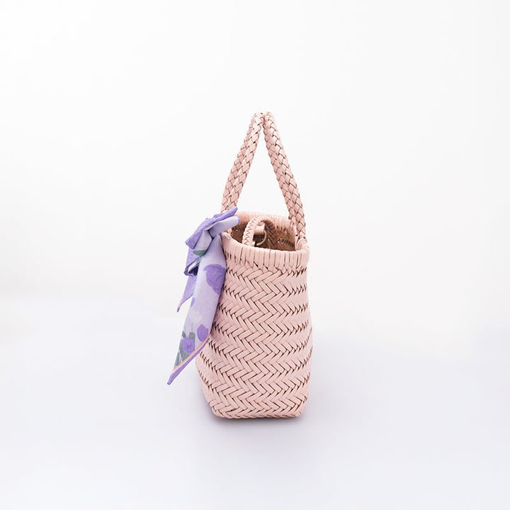 Woven Leather Basket Bag for Women Handmade Cowhide Crossbody Shoulder Handbag