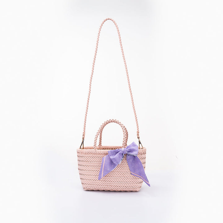 Woven Leather Basket Bag for Women Handmade Cowhide Crossbody Shoulder Handbag