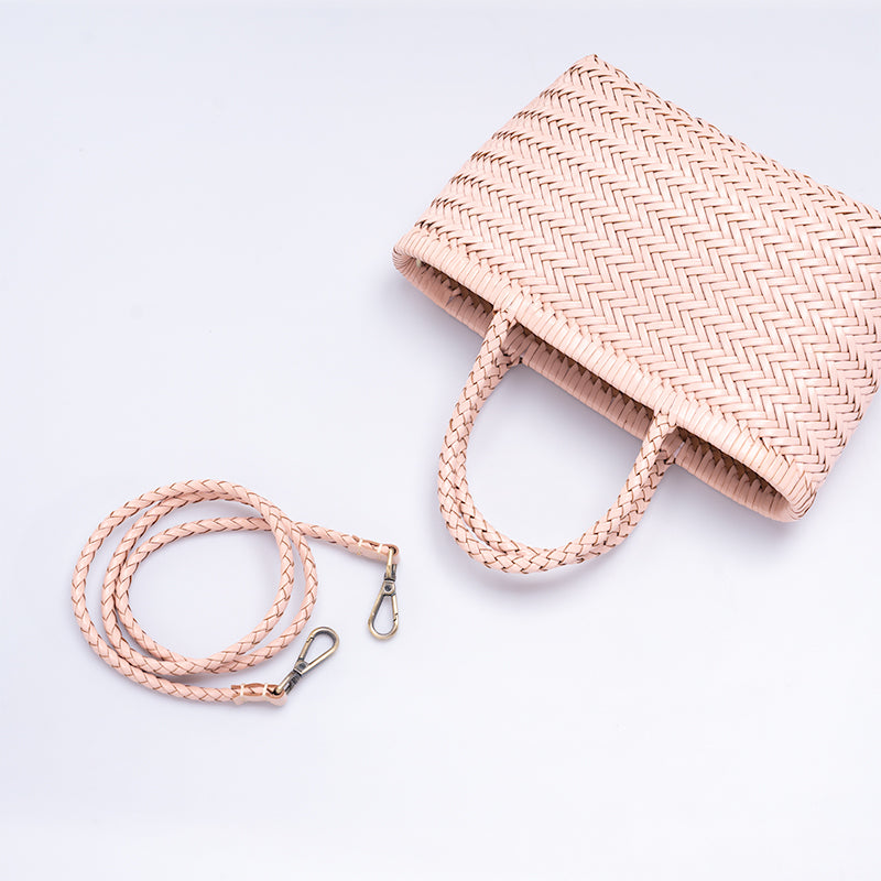 Woven Leather Basket Bag for Women Handmade Cowhide Crossbody Shoulder Handbag