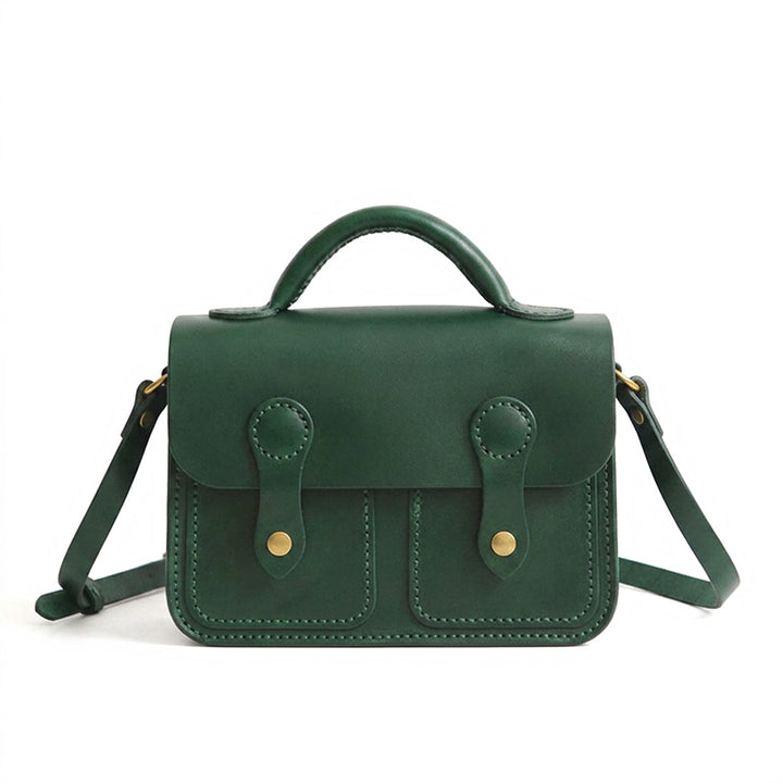 Leather Satchel Crossbody Bag Top Grain Cowhide Shoulder bag with Top Handle