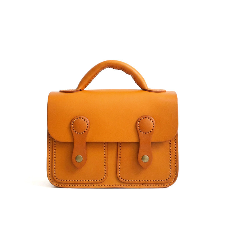 Leather Satchel Crossbody Bag Top Grain Cowhide Shoulder bag with Top Handle