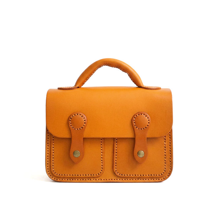 Leather Satchel Crossbody Bag Top Grain Cowhide Shoulder bag with Top Handle