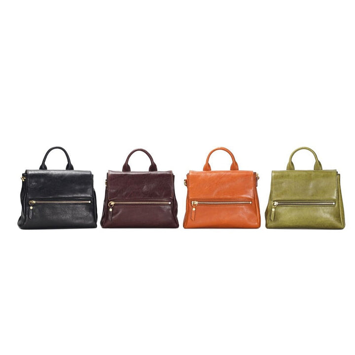 Vegetable tanned leather convertible satchel in four colors