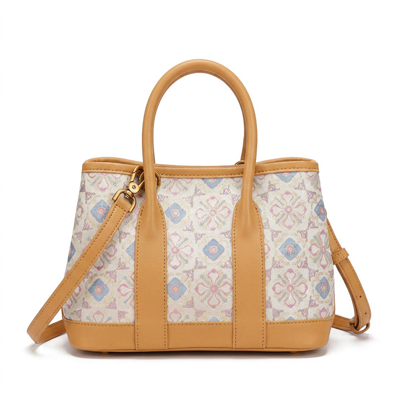 Heritage Xiangyunsha Silk Tote Bag Women Vintage Jacquard Luxury Handbag