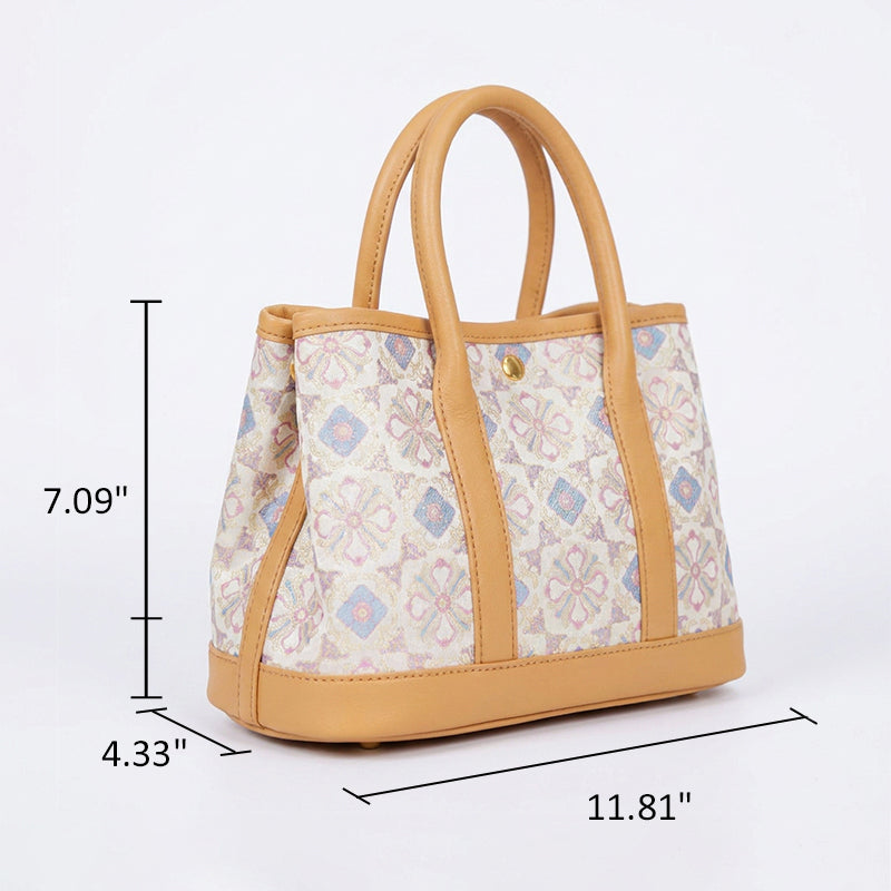 Heritage Xiangyunsha Silk Tote Bag Women Vintage Jacquard Luxury Handbag