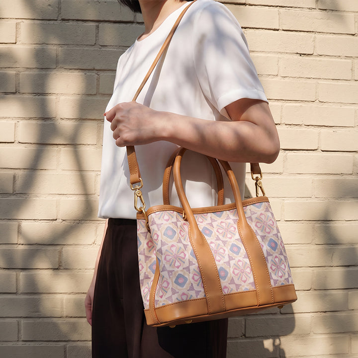 Heritage Xiangyunsha Silk Tote Bag Women Vintage Jacquard Luxury Handbag