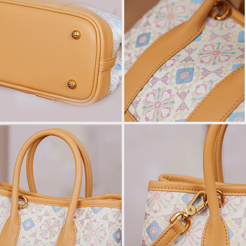 Heritage Xiangyunsha Silk Tote Bag Women Vintage Jacquard Luxury Handbag