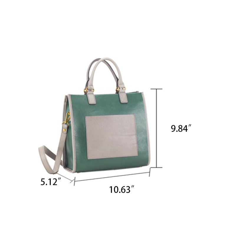 Sac à main bandoulière femme Retro Collision Color en cuir de vachette tanné végétal, finition tête de sac
