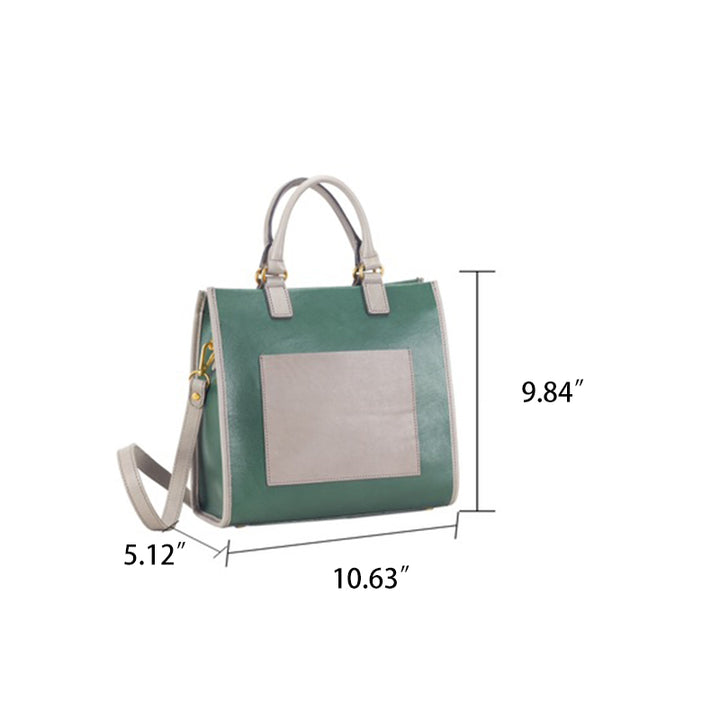 Sac à main bandoulière femme Retro Collision Color en cuir de vachette tanné végétal, finition tête de sac