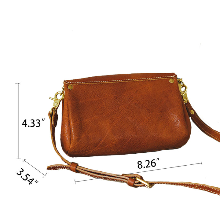 Sac bandoulière mini en cuir de vachette style rétro pour femme