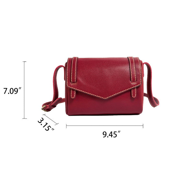Sac bandoulière carré en cuir de vachette pour femme, style décontracté
