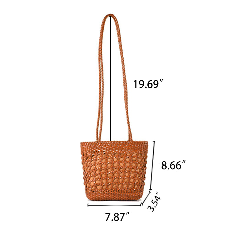 Sac tissé creux en cuir de vachette pour femme