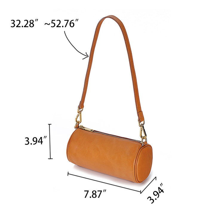 Sac bandoulière simple en cuir de vachette pour femme, à double bandoulière