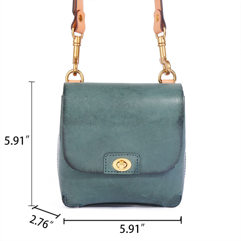 Sac bandoulière rétro en cuir de vachette pour femme, petit sac carré pour téléphone
