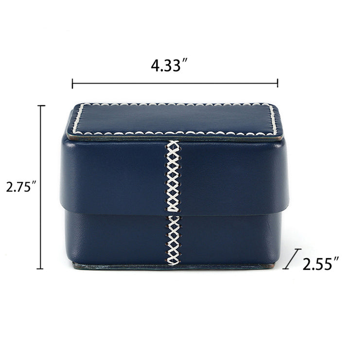 Boîte de rangement vintage carrée portable en cuir pour montres