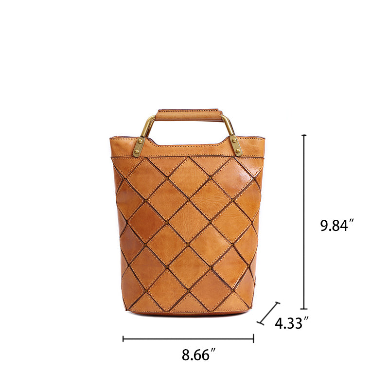 Sac bandoulière vintage en cuir de vachette patchwork pour femme