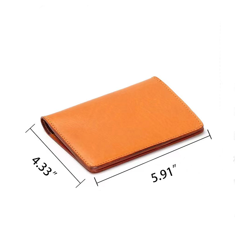 Porte-passeport en cuir tanné végétal au design vintage