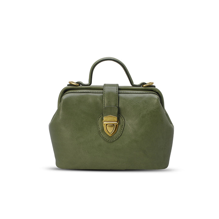 Bolso de médico hecho a mano, de piel italiana, con asa superior, de piel de vaca para mujer