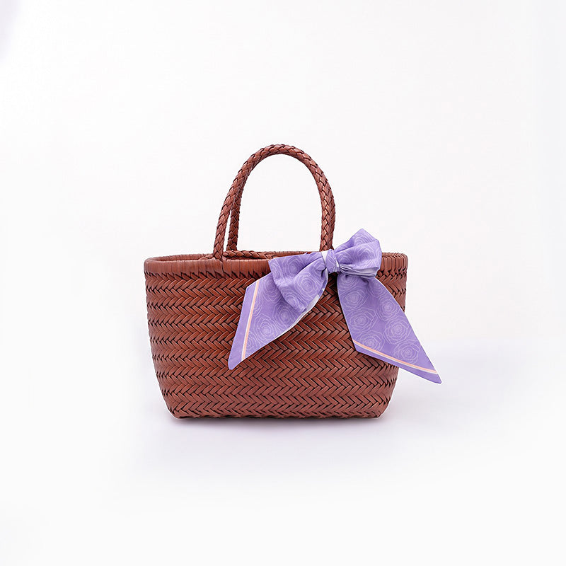 Woven Leather Basket Bag for Women Handmade Cowhide Crossbody Shoulder Handbag