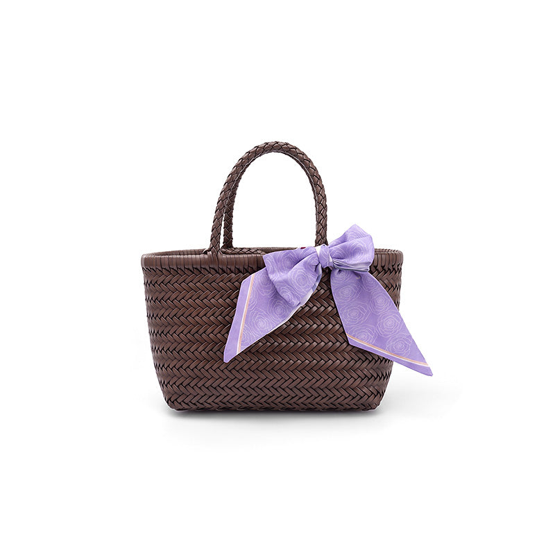 Woven Leather Basket Bag for Women Handmade Cowhide Crossbody Shoulder Handbag