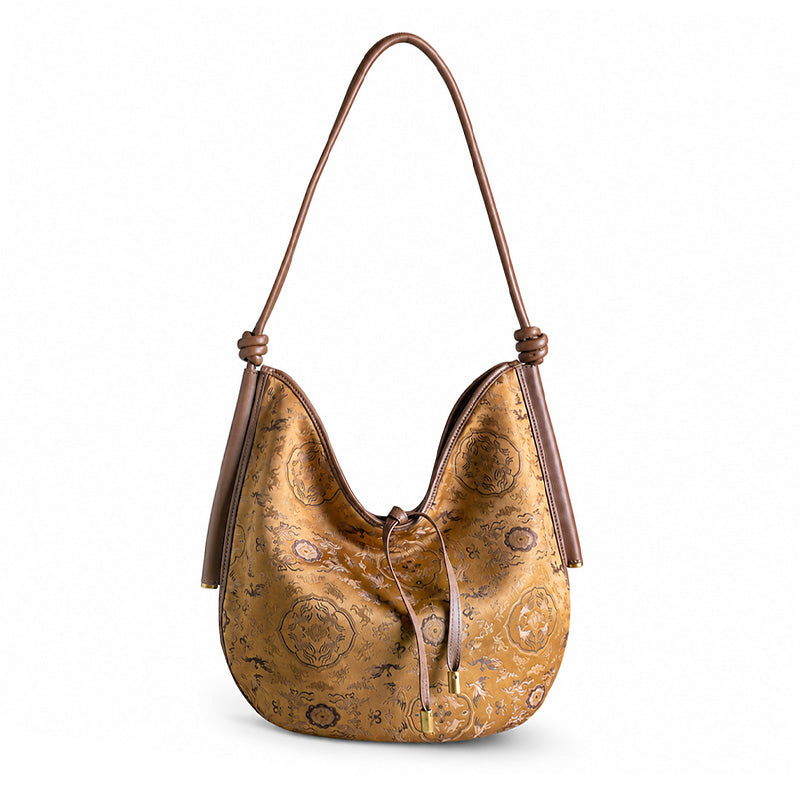 Oriental Mulberry Silk Hobo Shoulder Bag