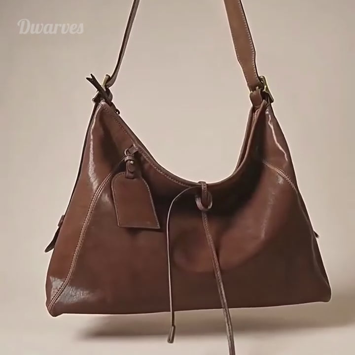 Vegetable Tanned Leather Tote Bag Large Capacity Work Shoulder Bag for Women